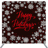 Lofaris Snowflakes And Red Dots Black Happy Holiday Backdrop